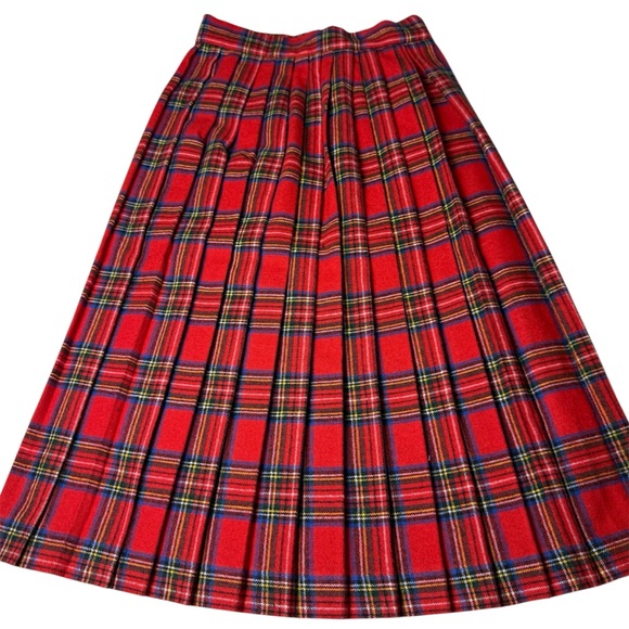 Saks Fifth Avenue Dresses & Skirts - Vintage Red Tartan Pleated Maxi Skirt
